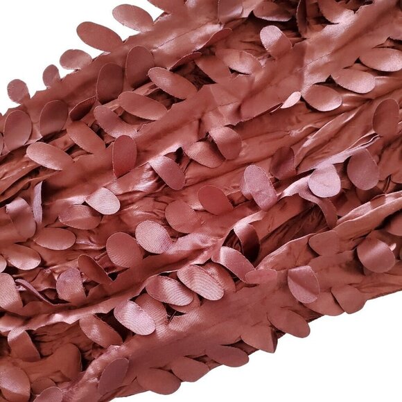 Cool Whimsigoth Eclectic Frilly Brown Laser Cut Long Scarf 64" x 14" Length - Picture 4 of 9